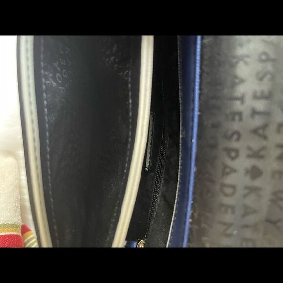 Kate Spade New York tricolor stripes Beige light pink & Navy blue cross body bag - Picture 12 of 14